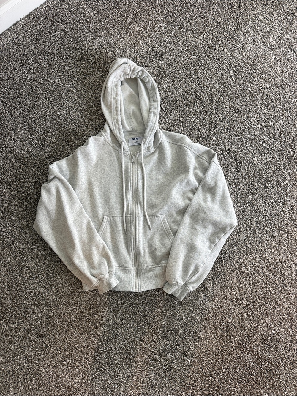 Old Navy Light Gray Zip Front Hoodie